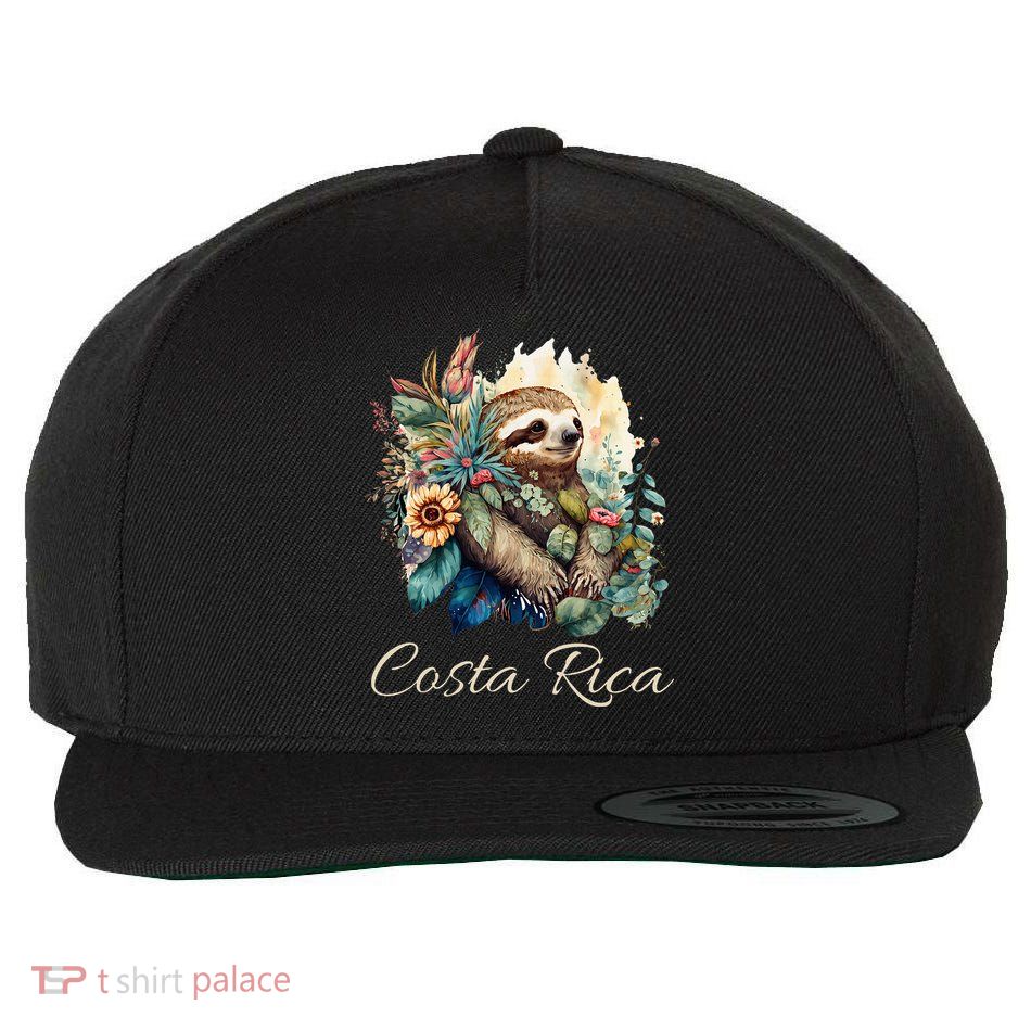 Costa Rica Tropical Sloth Wool Snapback Cap