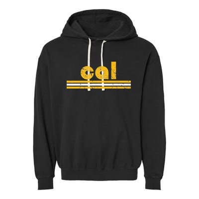 Cal Retro Three Stripe Vintage California Throwback Garment-Dyed Fleece Hoodie