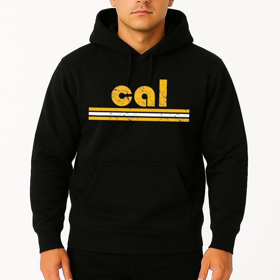 Cal Retro Three Stripe Vintage California Throwback Hoodie