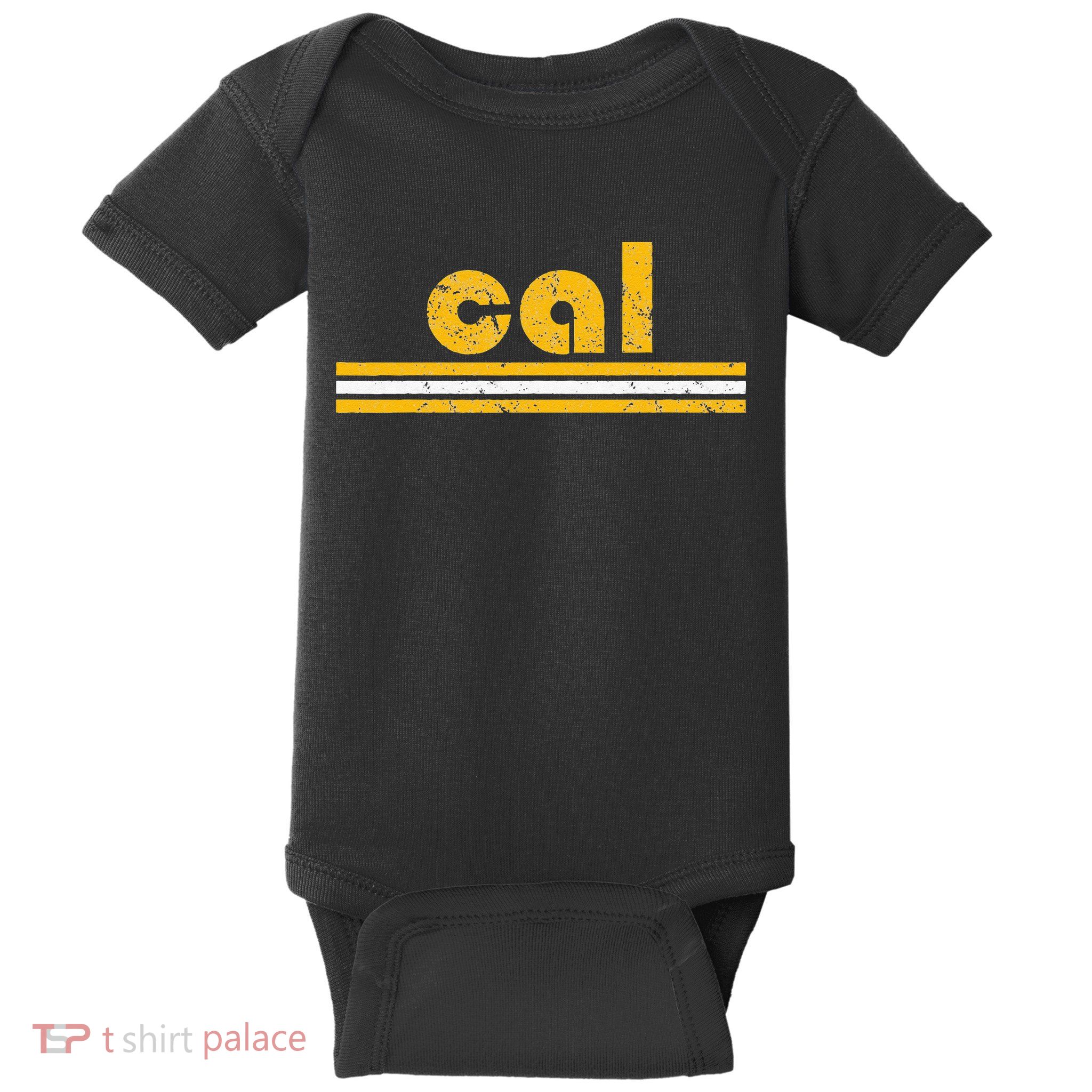 Cal Retro Three Stripe Vintage California Throwback Baby Bodysuit
