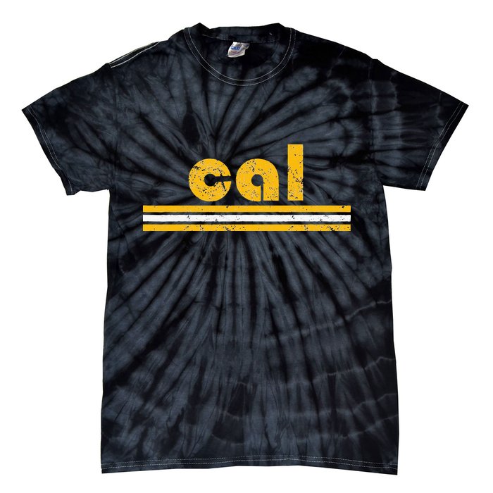 Cal Retro Three Stripe Vintage California Throwback Tie-Dye T-Shirt