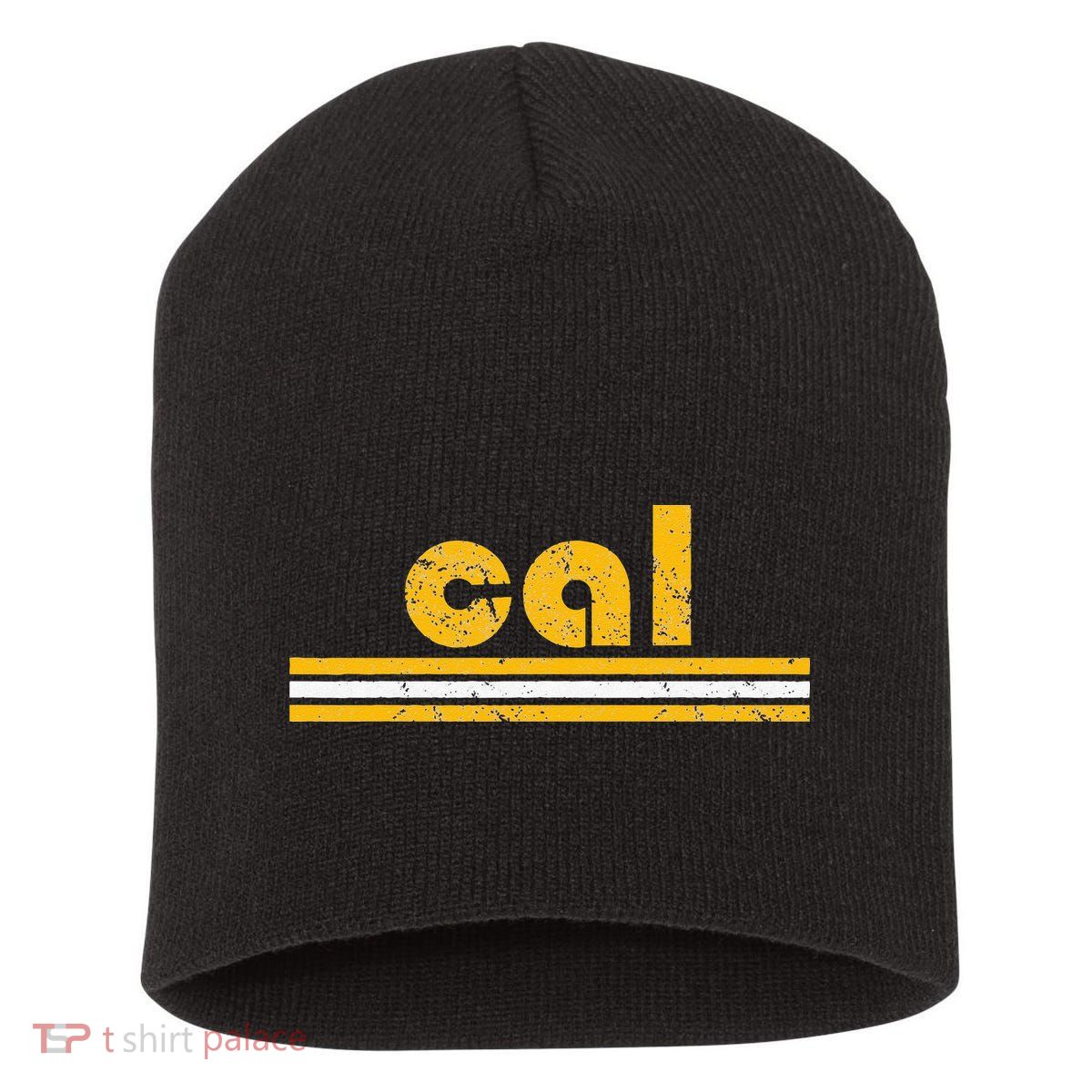 Cal Retro Three Stripe Vintage California Throwback Short Acrylic Beanie