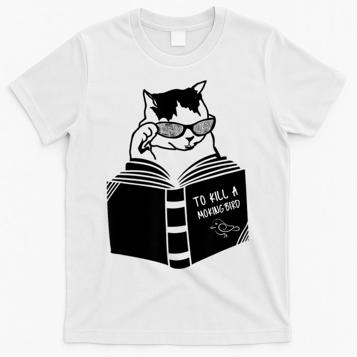 Cat Reading To Kill A Mockingbird Funny T-Shirt