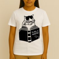 Cat Reading To Kill A Mockingbird Funny T-Shirt