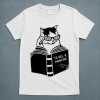 Cat Reading To Kill A Mockingbird Funny T-Shirt