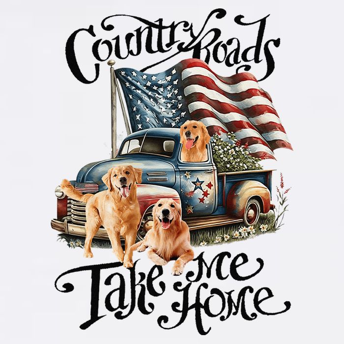 Country Roads Take Golden Retriever Home Visor