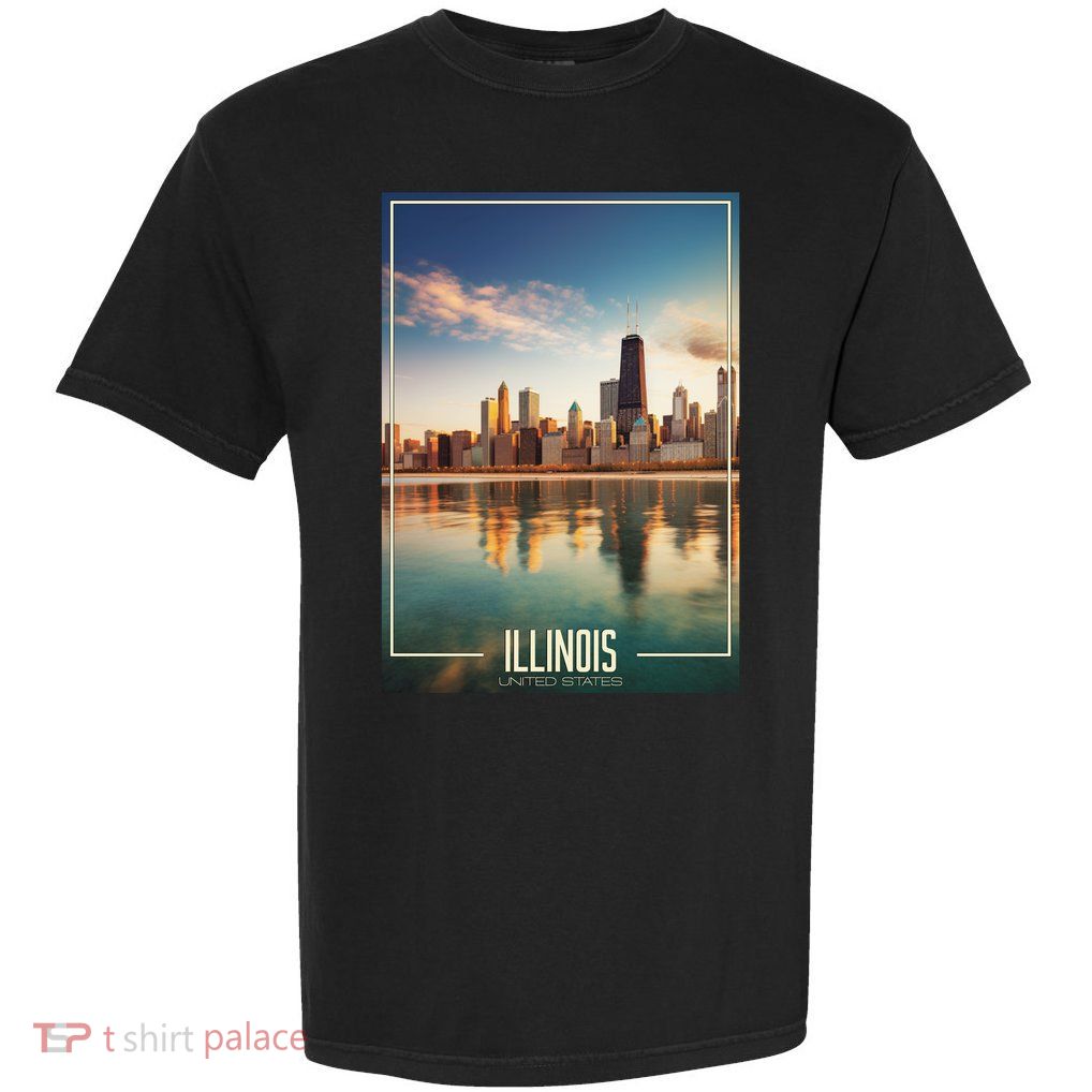 Chicago Reflections: The Heart Of Illinois Garment-Dyed Heavyweight T-Shirt