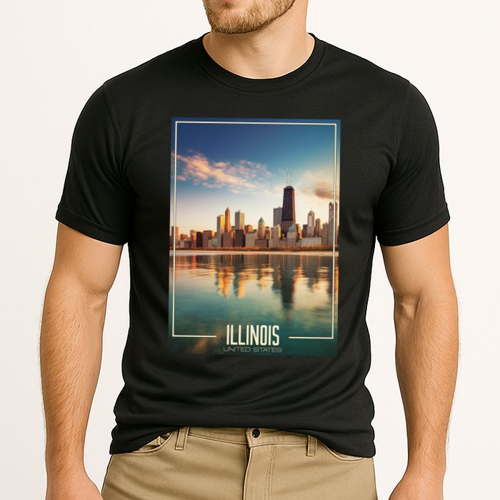 Chicago Reflections: The Heart Of Illinois Cooling Performance Crew T-Shirt