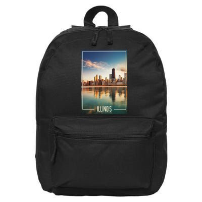 Chicago Reflections: The Heart Of Illinois 16 in Basic Backpack