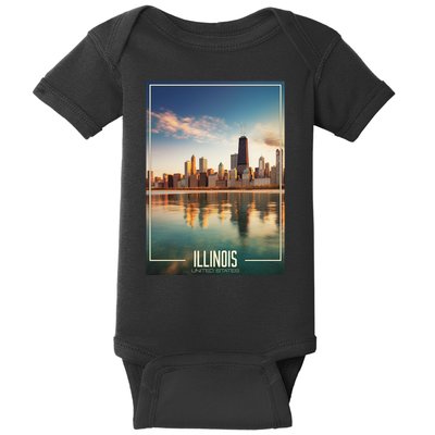 Chicago Reflections: The Heart Of Illinois Baby Bodysuit