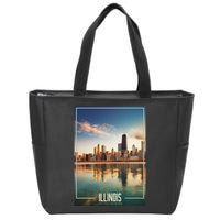 Chicago Reflections: The Heart Of Illinois Zip Tote Bag