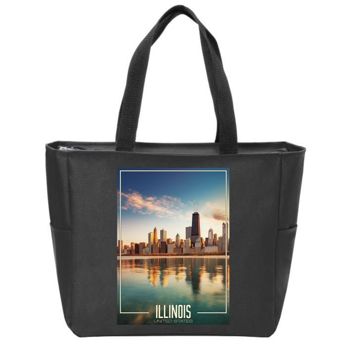 Chicago Reflections: The Heart Of Illinois Zip Tote Bag