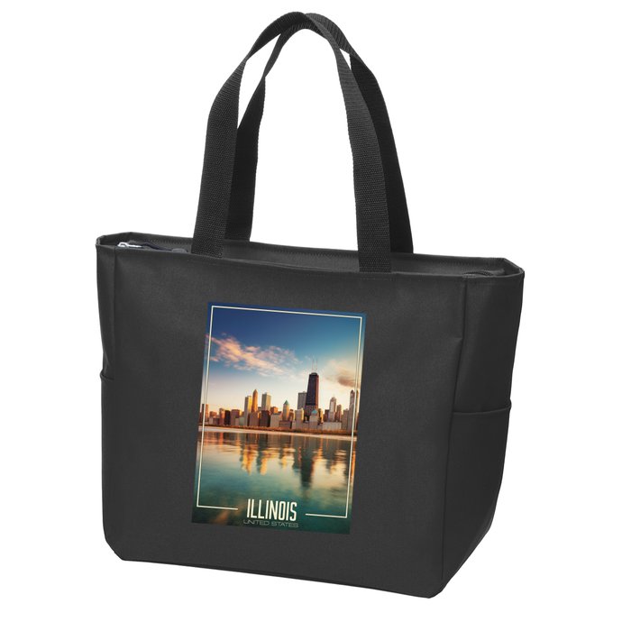 Chicago Reflections: The Heart Of Illinois Zip Tote Bag