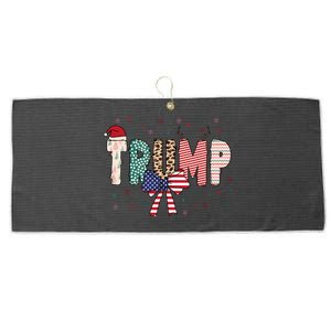 Christmas Retro Trump 2024 Large Microfiber Waffle Golf Towel