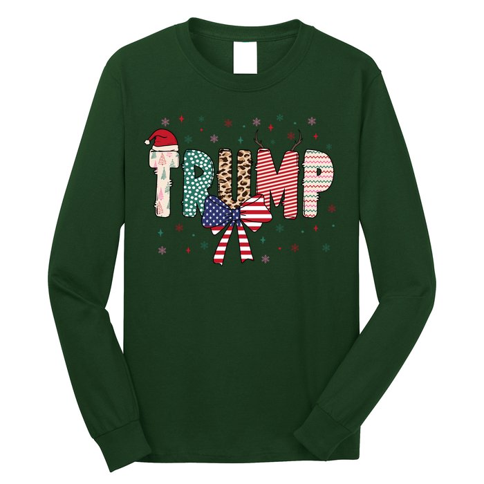 Christmas Retro Trump 2024 Long Sleeve Shirt