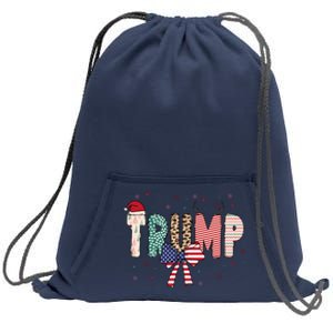 Christmas Retro Trump 2024 Sweatshirt Cinch Pack Bag