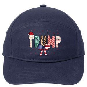 Christmas Retro Trump 2024 7-Panel Snapback Hat