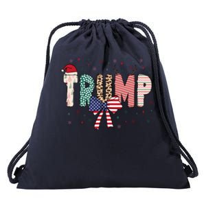 Christmas Retro Trump 2024 Drawstring Bag