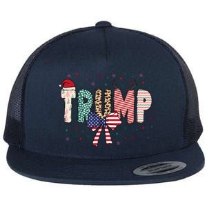 Christmas Retro Trump 2024 Flat Bill Trucker Hat