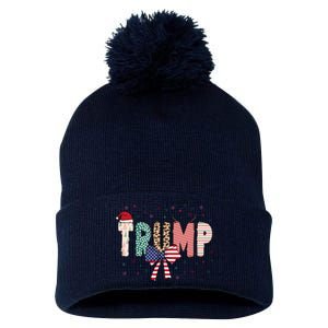 Christmas Retro Trump 2024 Pom Pom 12in Knit Beanie