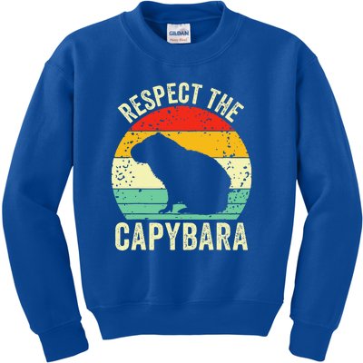 Capybaras Respect The Capybara Cavy Rodent Lover Kids Sweatshirt