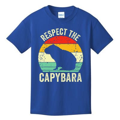 Capybaras Respect The Capybara Cavy Rodent Lover Kids T-Shirt