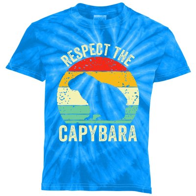 Capybaras Respect The Capybara Cavy Rodent Lover Kids Tie-Dye T-Shirt