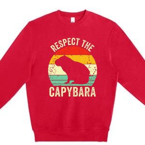 Capybaras Respect The Capybara Cavy Rodent Lover Premium Crewneck Sweatshirt