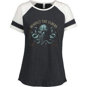 Cthulhu Respect The Elders Enza Ladies Jersey Colorblock Tee