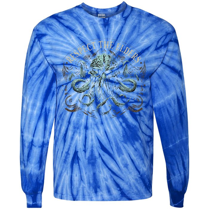 Cthulhu Respect The Elders Tie-Dye Long Sleeve Shirt