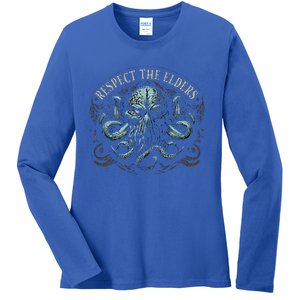 Cthulhu Respect The Elders Ladies Long Sleeve Shirt