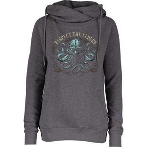 Cthulhu Respect The Elders Womens Funnel Neck Pullover Hood