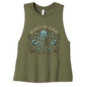 Cthulhu Respect The Elders Women's Racerback Cropped Tank