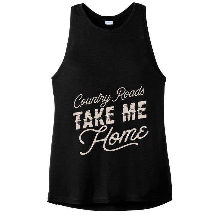 Country Roads Take Me Home Ladies PosiCharge Tri-Blend Wicking Tank