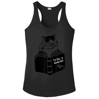 Cat Reading To Kill A Mockingbird Funny Ladies PosiCharge Competitor Racerback Tank