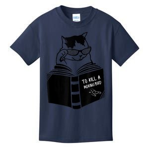 Cat Reading To Kill A Mockingbird Funny Kids T-Shirt