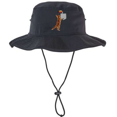 Cat Reaching Toucan In Fake Funny Printon Pocket Legacy Cool Fit Booney Bucket Hat