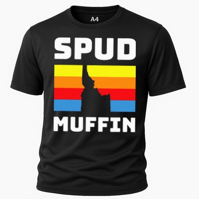 Cool Retro Travel Idaho Vacation Potatoes Spud Muffin Design Cooling Performance Crew T-Shirt