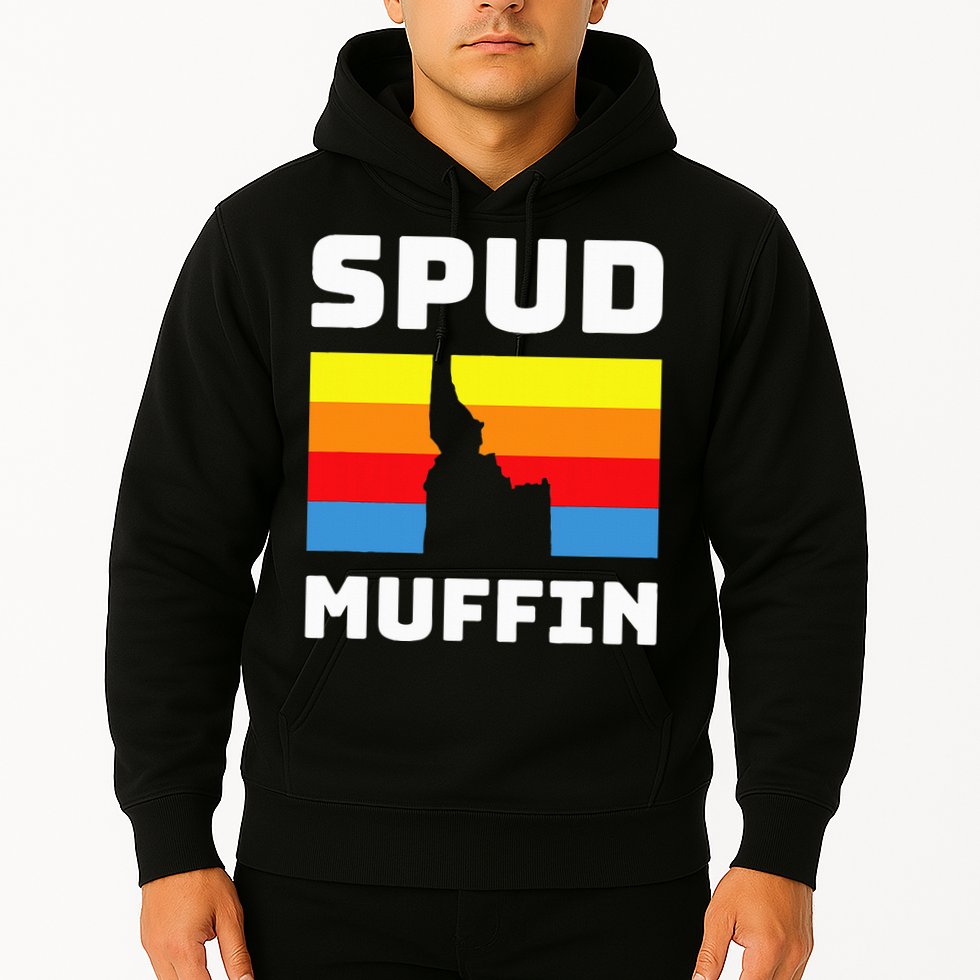 Cool Retro Travel Idaho Vacation Potatoes Spud Muffin Design Hoodie