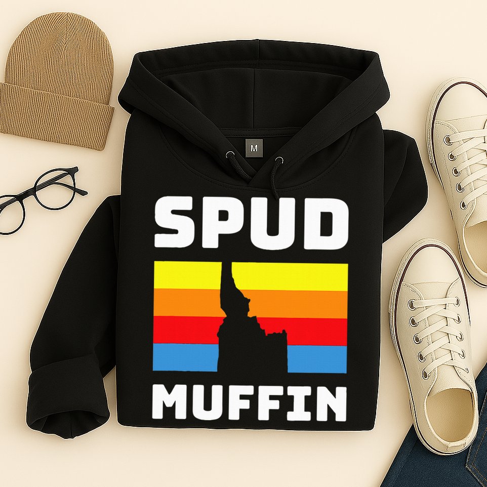 Cool Retro Travel Idaho Vacation Potatoes Spud Muffin Design Hoodie