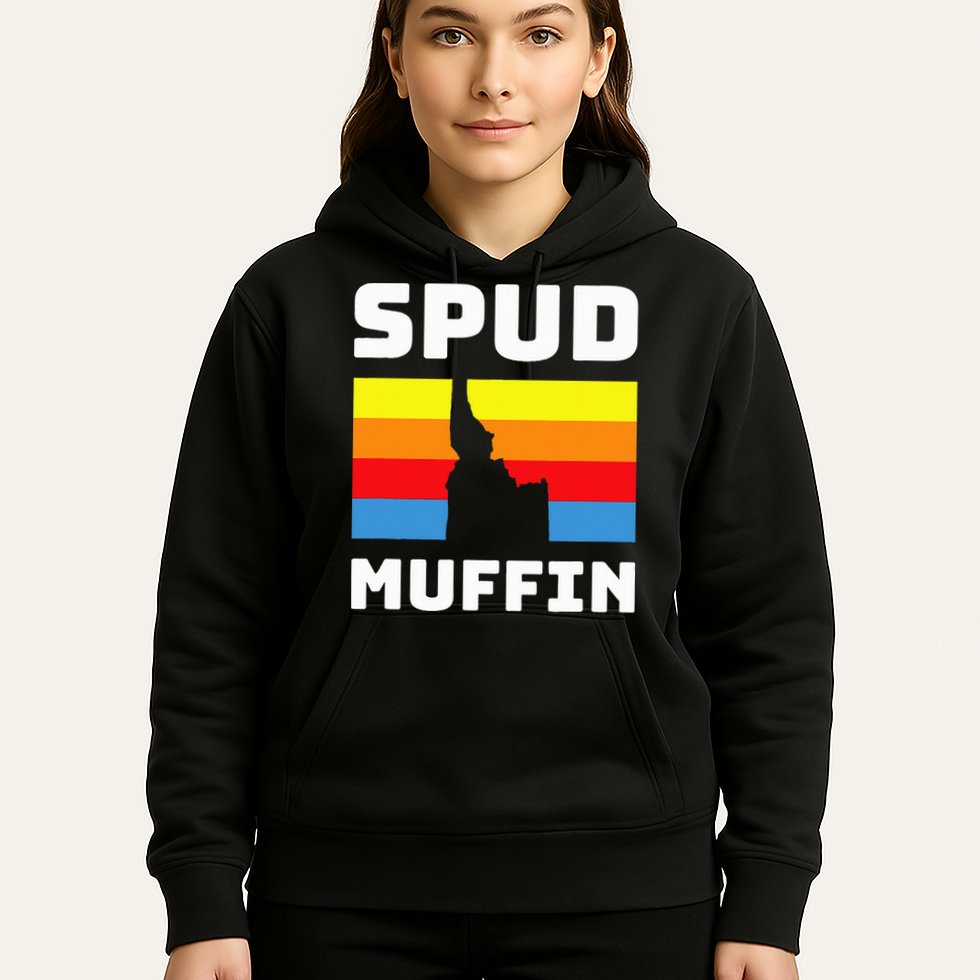 Cool Retro Travel Idaho Vacation Potatoes Spud Muffin Design Hoodie