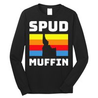 Cool Retro Travel Idaho Vacation Potatoes Spud Muffin Design Long Sleeve Shirt