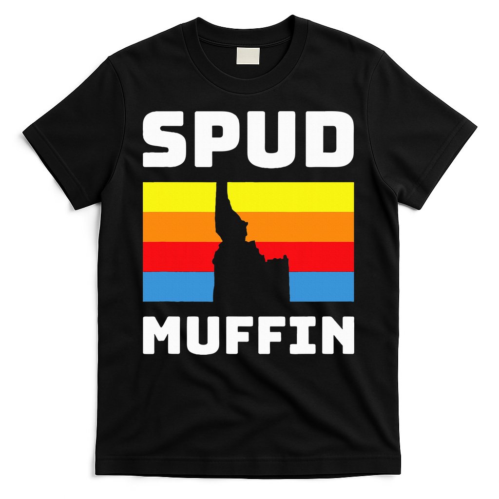 Cool Retro Travel Idaho Vacation Potatoes Spud Muffin Design T-Shirt