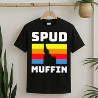 Cool Retro Travel Idaho Vacation Potatoes Spud Muffin Design T-Shirt
