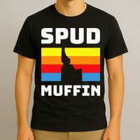 Cool Retro Travel Idaho Vacation Potatoes Spud Muffin Design T-Shirt