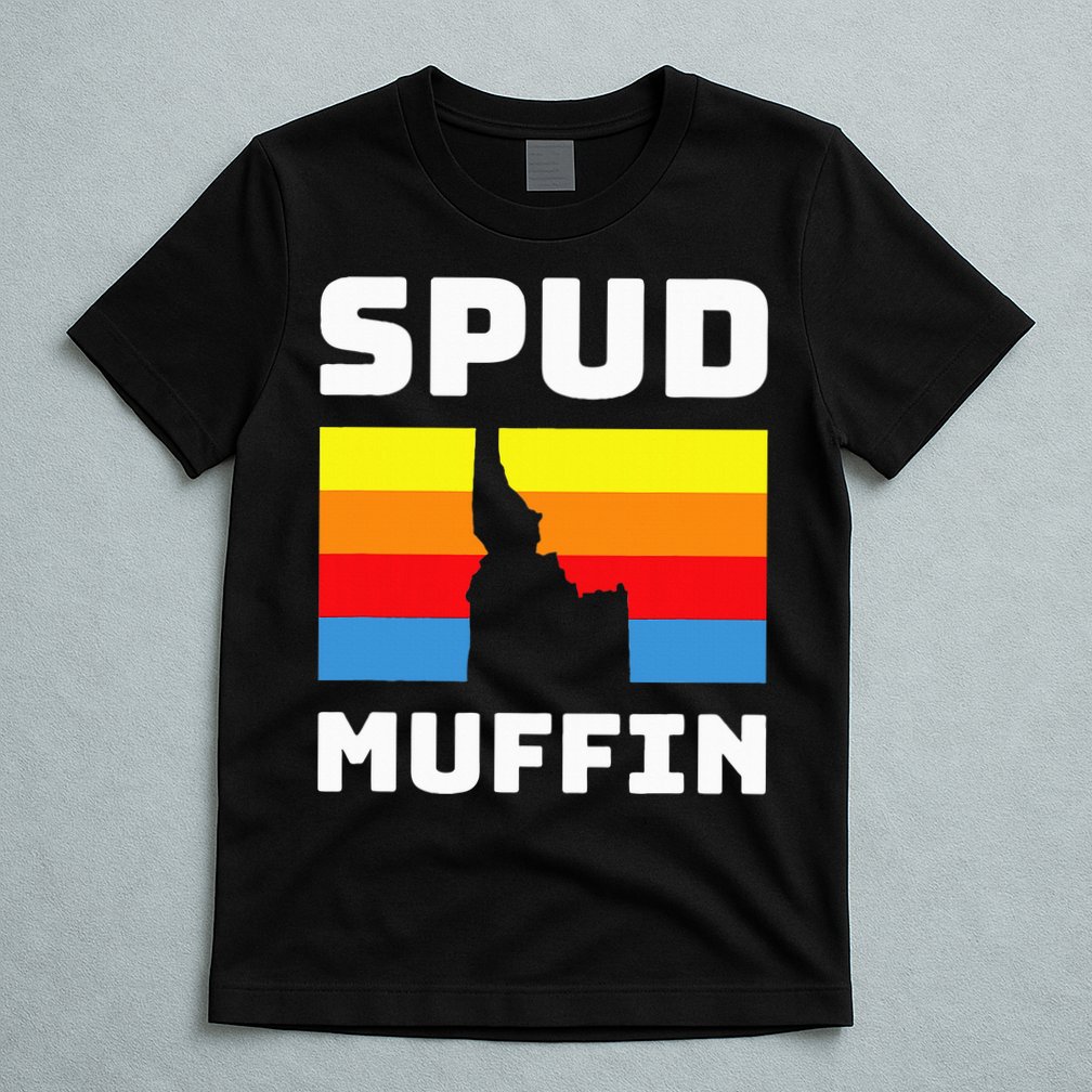 Cool Retro Travel Idaho Vacation Potatoes Spud Muffin Design T-Shirt