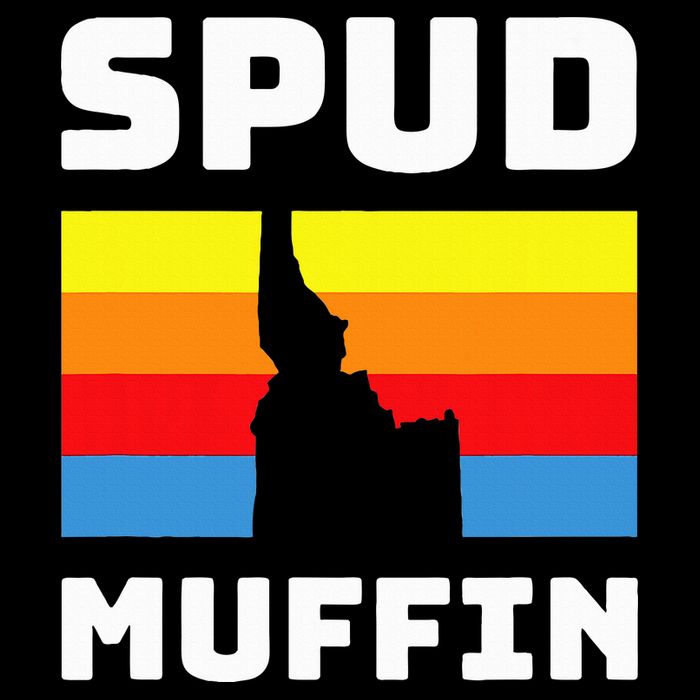 Cool Retro Travel Idaho Vacation Potatoes Spud Muffin Design T-Shirt