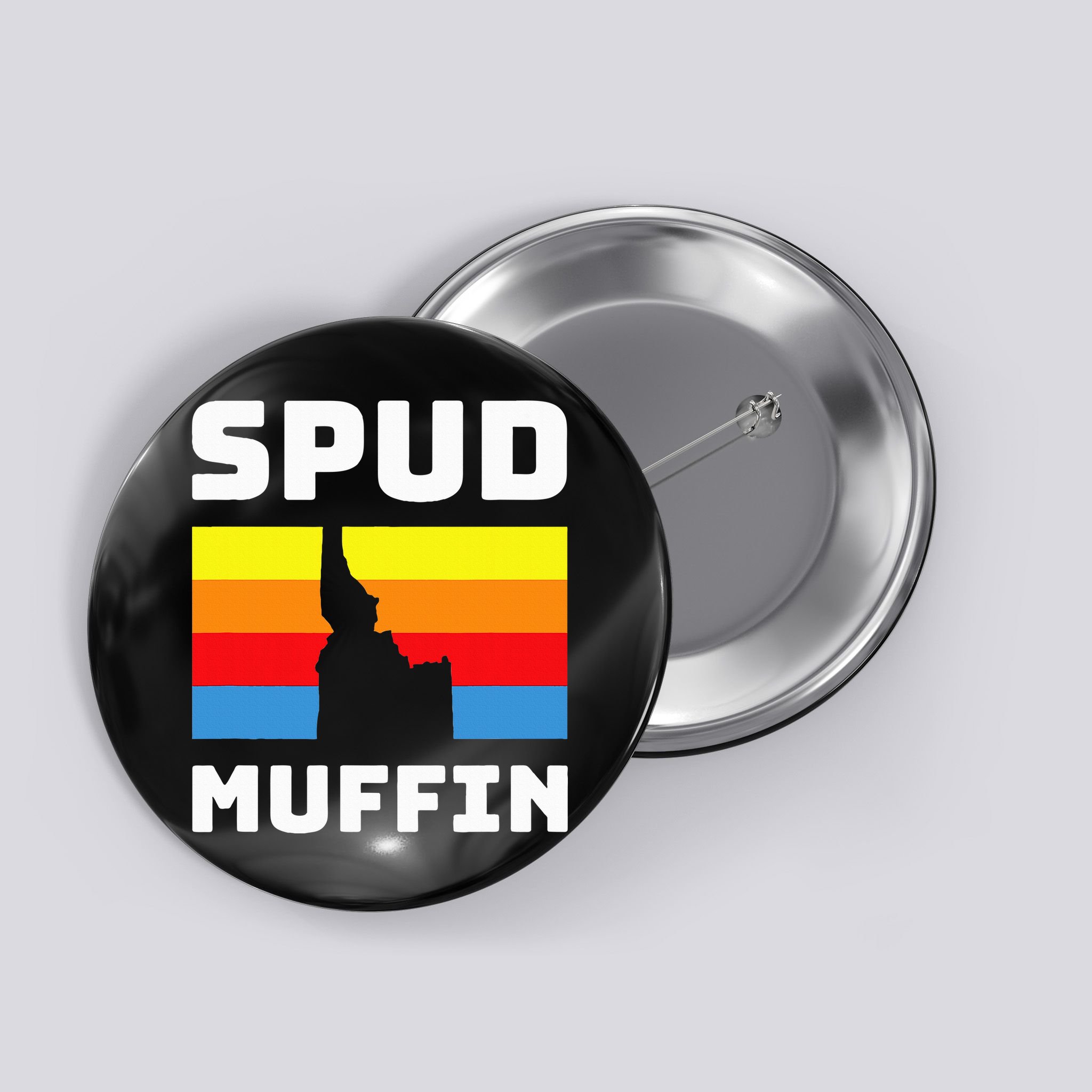 Cool Retro Travel Idaho Vacation Potatoes Spud Muffin Design Button