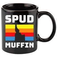 Cool Retro Travel Idaho Vacation Potatoes Spud Muffin Design 11oz C Handle Ceramic Mug
