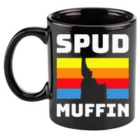 Cool Retro Travel Idaho Vacation Potatoes Spud Muffin Design 11oz C Handle Ceramic Mug